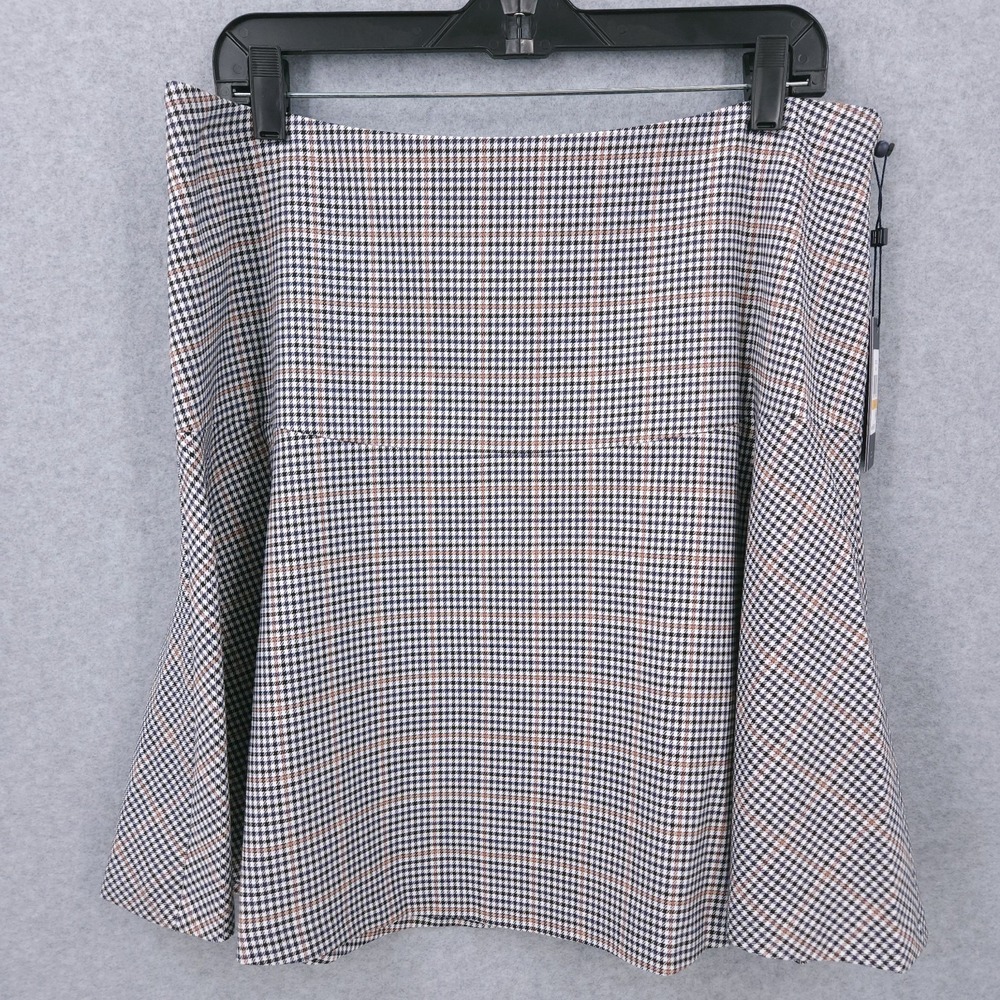 Tommy Hilfiger Plaid A Line Flare Mini Short Skirt Zip Back Womens Size 14 NWT